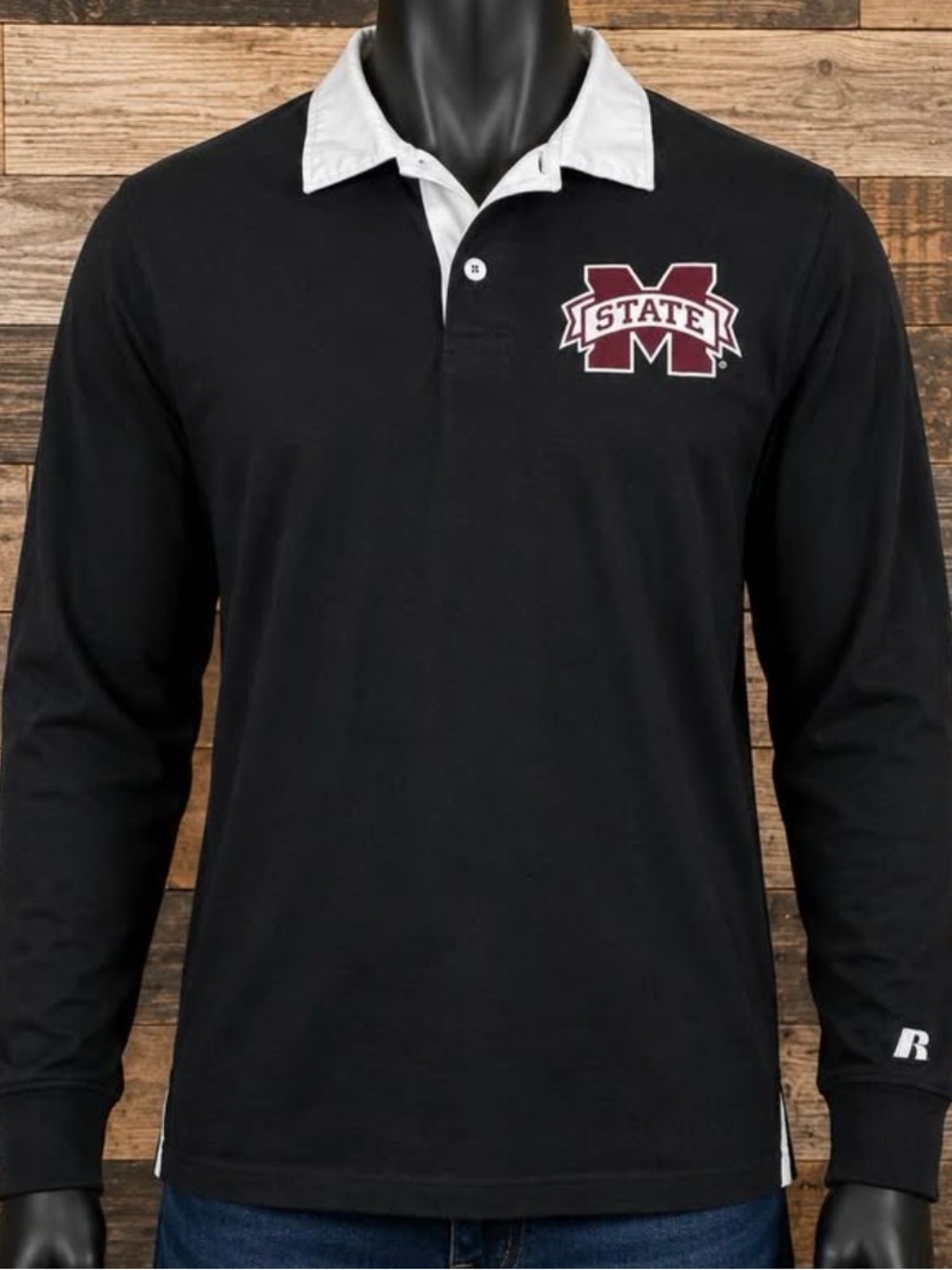 Mississippi State Bulldogs-Russell Athletic Black Polo / Size Men’s Small - Picture 1 of 4